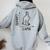 Wittgenstein Rabbit Duck Philosopher レディース オーバーサイズ パーカー バックプリント Sport Grey