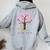 柴犬 和 桜 桜 花 木 春 レディース オーバーサイズ パーカー バックプリント Sport Grey 柴犬 和 桜 桜 花 木 春 レディース オーバーサイズ パーカー バックプリント Sport Grey