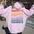 Mooneye Groovy レトロフィッシュ レディース オーバーサイズ パーカー バックプリント ライトピンク