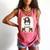 Baseball Mom Women Messy Bun Leopard Mother's Day Comfort Colors Tank Top Watermelon