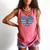 Primitive Patriotic American Baseball Mom Softball Dingers Comfort Colors Tank Top Watermelon