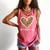 Softball Baseball Mom Valentine Leopard Heart Mother's Day Comfort Colors Tank Top Watermelon