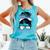 Argentina Baseball Mom Messy Bun Comfort Colors Tank Top Light Green