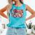 Game Day Baseball Leopard Coquette Bow Mama Mom Sister Comfort Colors Tank Top Light Green