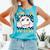 Game Day Vibes Softball Baseball Groovy Game Day Girls Women Comfort Colors Tank Top Light Green