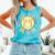 Groovy Retro Floral Happy Smiling Face Baseball Mom Comfort Colors Tank Top Light Green Groovy Retro Floral Happy Smiling Face Baseball Mom Comfort Colors Tank Top Light Green