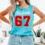 Number 67 Numbered Six Seven Baseball Jersey Style Team 67 Comfort Colors Tank Top Light Green