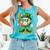 St Patricks Day Baseball Ice Cream Baseball Player Cartoon Comfort Colors Tank Top Light Green