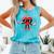 Women's Valentines Day Heart Baseball Player Sports Boys Kids Men Comfort Colors Tank Top Light Green