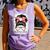 Baseball Mom Messy Bun Hair Player Mom Comfort Colors Tank Top Lagoon