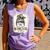 Bleached Messy Bun Game Day Vibes Baseball Mom Game Day Comfort Colors Tank Top Lagoon