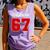 Number 67 Numbered Six Seven Baseball Jersey Style Team 67 Comfort Colors Tank Top Lagoon
