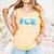 Baseball ICE Ice Cream Drip Baseball Drip Baseball Comfort Colors Tank Top Grey