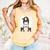 Baseball Mom Women Messy Bun Leopard Mother's Day Comfort Colors Tank Top Grey