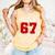 Number 67 Numbered Six Seven Baseball Jersey Style Team 67 Comfort Colors Tank Top Grey