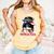 Puerto Rico Baseball Mom Messy Bun Boricua Comfort Colors Tank Top Grey