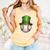 St Patricks Day Baseball Player Leprechaun Hat Men Boys Kids Comfort Colors Tank Top Grey