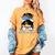 Argentina Baseball Mom Messy Bun Women's Comfort Colors T-Shirt Mustard