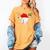 Baseball Christmas Reindeer Santa Hat Sports Player Xmas Women's Comfort Colors T-Shirt Mustard