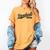 Baseball Mom 1970s Retro Cursive Font Women's Comfort Colors T-Shirt Mustard Baseball Mom 1970s Retro Cursive Font Women's Comfort Colors T-Shirt Mustard