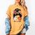 Baseball Mom Basketball Mom Of Both Messy Bun Mother's Day Women's Comfort Colors T-Shirt Mustard