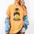 Busy Raising Ballers Softball Messy Bun Baseball Mom Women's Comfort Colors T-Shirt Mustard