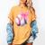 Cute Coquette Baseball Pink Bow Player & Fan Girls Women's Comfort Colors T-Shirt Mustard