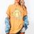 Groovy Retro Floral Happy Smiling Face Baseball Mom Women's Comfort Colors T-Shirt Mustard Groovy Retro Floral Happy Smiling Face Baseball Mom Women's Comfort Colors T-Shirt Mustard