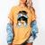 Guatemala Baseball Mom Messy Bun Women's Comfort Colors T-Shirt Mustard