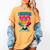HUGvyn I Survived 100 Days Baseball Teacher Ice Cream Drip Women's Comfort Colors T-Shirt Mustard
