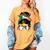 Ireland Baseball Mom Messy Bun Irish Baseball Girl Women's Comfort Colors T-Shirt Mustard Ireland Baseball Mom Messy Bun Irish Baseball Girl Women's Comfort Colors T-Shirt Mustard
