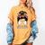 Kinda Busy Raising Ballers Messy Bun Funny Baseball Mom Women's Comfort Colors T-Shirt Mustard