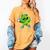 Lucky Shamrock Playing Baseball St Patrick's Kids Boys Women's Comfort Colors T-Shirt Mustard