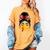 Messy Bun Baseball Mom Turkey Face Matching Thanksgiving Women's Comfort Colors T-Shirt Mustard Messy Bun Baseball Mom Turkey Face Matching Thanksgiving Women's Comfort Colors T-Shirt Mustard
