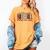 Retro Checkered Tired But Caffeinated Baseball Mom Leopard Women's Comfort Colors T-Shirt Mustard