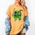 Shamrock Lucky Clover Baseball Patricks Day Family Matching Women's Comfort Colors T-Shirt Mustard Shamrock Lucky Clover Baseball Patricks Day Family Matching Women's Comfort Colors T-Shirt Mustard