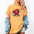 Valentines Day Baseball Dabbing Red Heart Love Boys Women's Comfort Colors T-Shirt Mustard