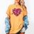 Valentine's Day Baseball Heart Softball Player Sports Lover Women's Comfort Colors T-Shirt Mustard