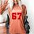 Number 67 Numbered Six Seven Baseball Jersey Style Team 67 Women's Comfort Colors T-Shirt Yam Number 67 Numbered Six Seven Baseball Jersey Style Team 67 Women's Comfort Colors T-Shirt Yam