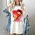 Baseball Heart Valentine Baseball Ice Cream Drip Boys Girls Women's Comfort Colors T-Shirt Ivory