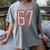 6 7 Number 67 Baseball Meme Tee For Women Women's Comfort Colors T-Shirt Gray