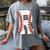Baseball Alphabet Monogram Initial Letter R Women's Comfort Colors T-Shirt Gray