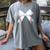 Baseball Bow Baseball Mom Women Baseball Mama Premium Women's Comfort Colors T-Shirt Gray
