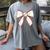Baseball Coquette Bow Cute Baseball Game Women's Comfort Colors T-Shirt Gray Baseball Coquette Bow Cute Baseball Game Women's Comfort Colors T-Shirt Gray