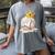 Baseball Drip Ice Cream Crown Melt Graphic Women's Comfort Colors T-Shirt Gray
