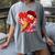 Baseball Heart Valentine Baseball Ice Cream Drip Boys Girls Women's Comfort Colors T-Shirt Gray