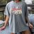 Baseball Mama Lightning Bolt Checkered Varsity Mother's Day Women's Comfort Colors T-Shirt Gray
