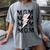 Baseball MOM Lightning Bolt Tshirt Retro Women's Comfort Colors T-Shirt Gray