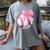 Cute Coquette Baseball Pink Bow Player & Fan Girls Women's Comfort Colors T-Shirt Gray