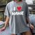 I Love Mamie Heart Grandma Grandmother Grandparent Raglan Baseball Tee Women's Comfort Colors T-Shirt Gray